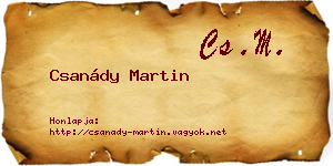 Csanády Martin névjegykártya